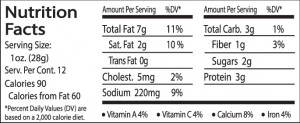 Italian JAL Nutrition facts
