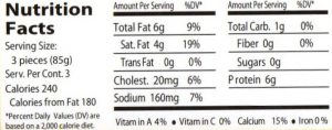 pepperoni aw nutrition facts